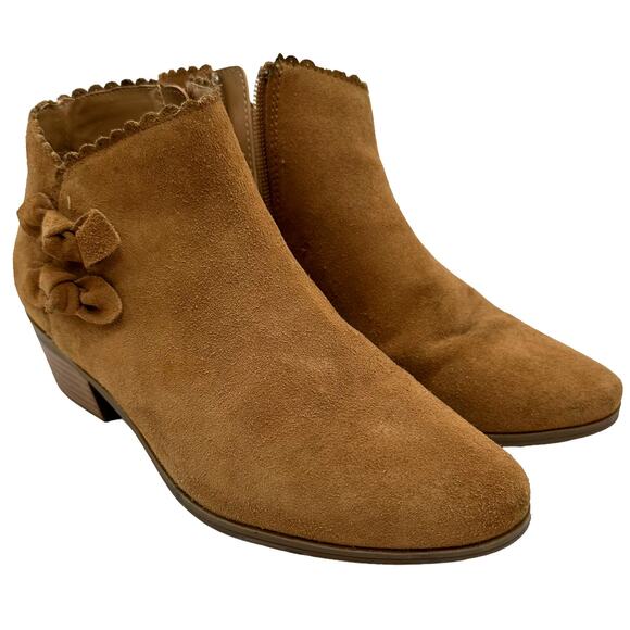 Jack Rogers Kali Tan Suede Bow Bootie Women's Size 6M Good Used Condition - Picture 1 of 9